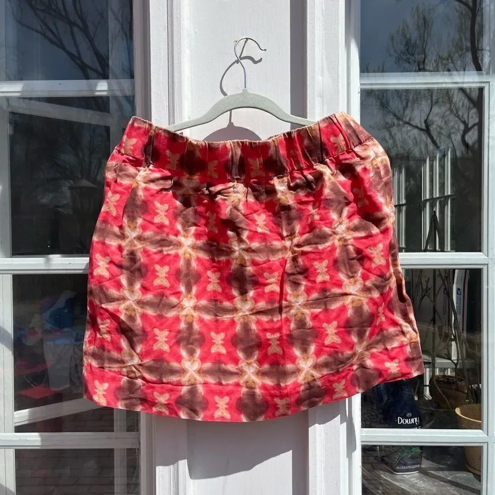 J Crew Tie Dye Wednesday Linen & Silk Skirt